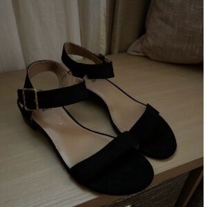 Brash Black Ankle Strap Heels